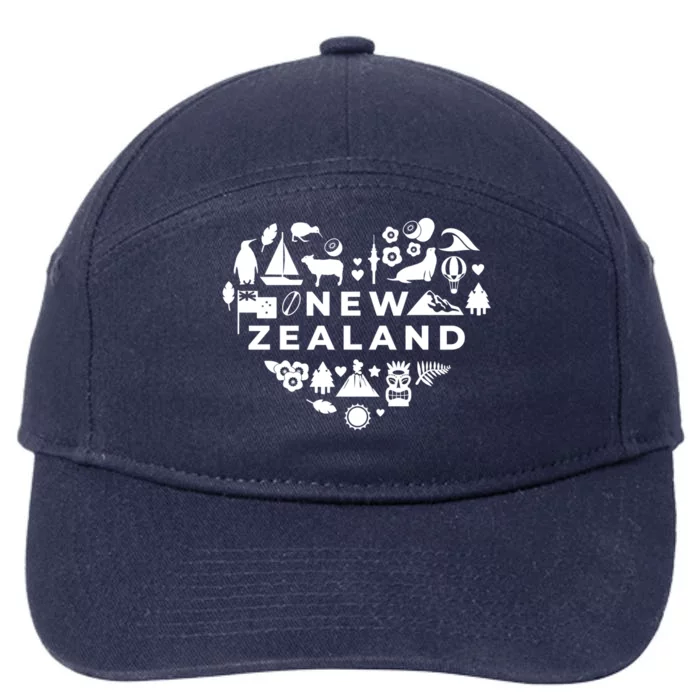 New Zealand Heart 7-Panel Snapback Hat