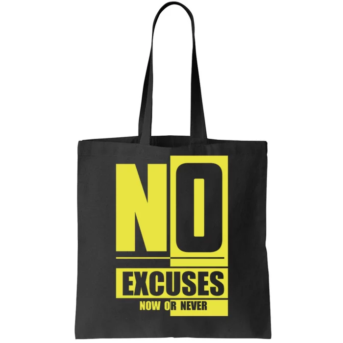 No Excuses Workout Motivational Tote Bag