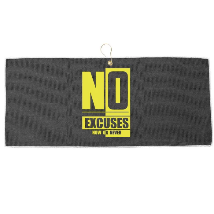 No Excuses Workout Motivational Large Microfiber Waffle Golf Towel