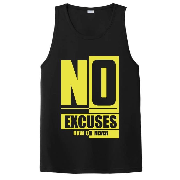 No Excuses Workout Motivational Performance Tank