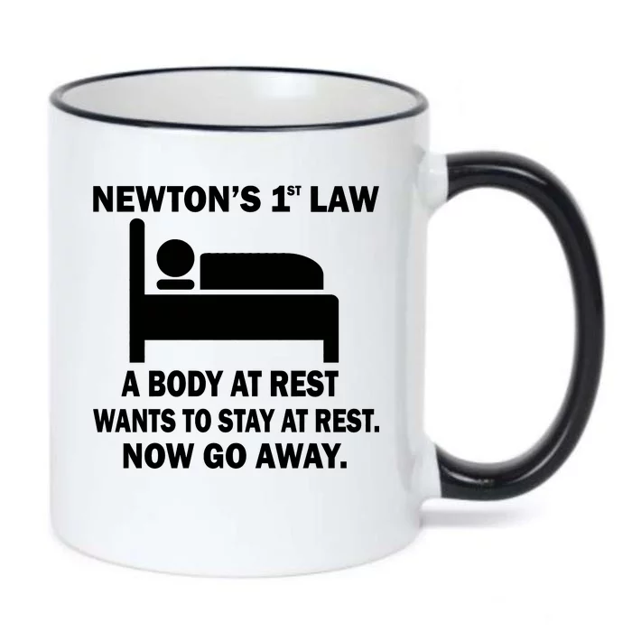 Newton's 1st Law A Body At Rest Black Color Changing Mug