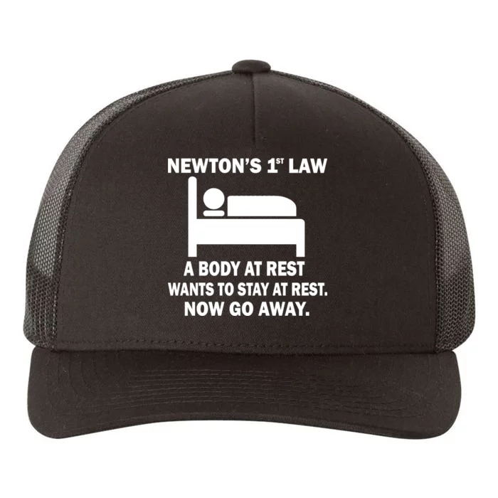 Newton's 1st Law A Body At Rest Yupoong Adult 5-Panel Trucker Hat