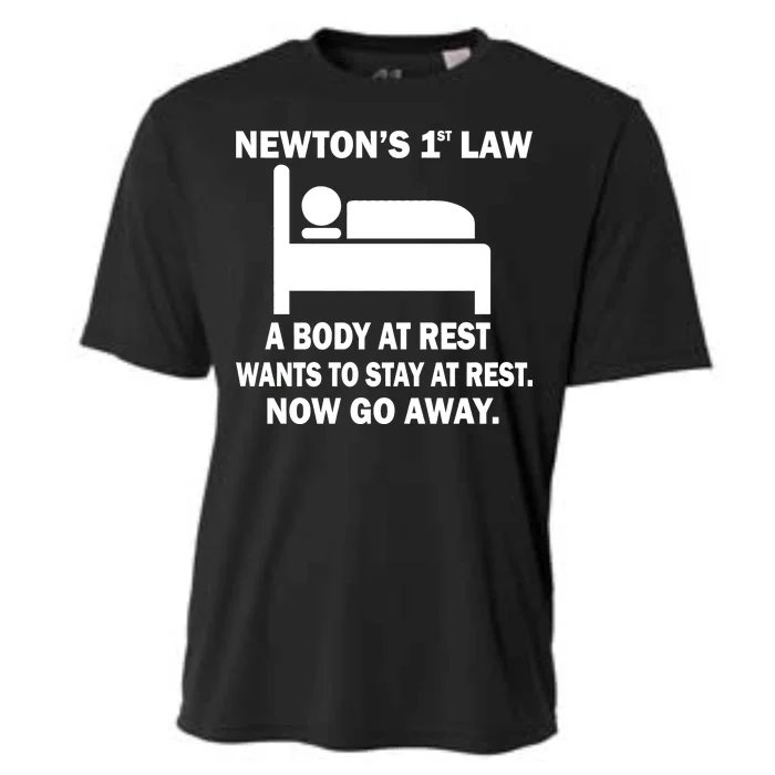 Newton's 1st Law A Body At Rest Cooling Performance Crew T-Shirt