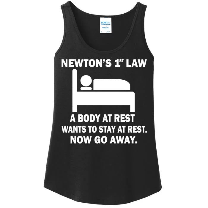 Newton's 1st Law A Body At Rest Ladies Essential Tank