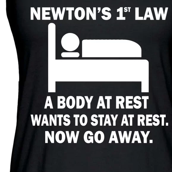 Newton's 1st Law A Body At Rest Ladies Essential Flowy Tank