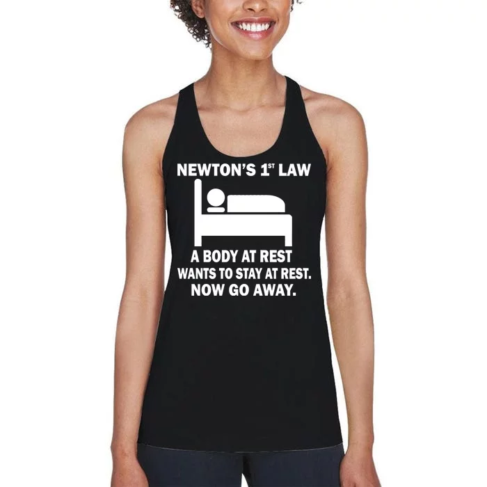 Newton's 1st Law A Body At Rest Women's Racerback Tank