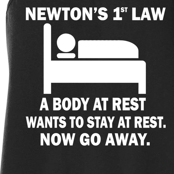 Newton's 1st Law A Body At Rest Women's Racerback Tank