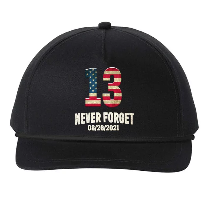 Never Forget 13 Service Members Kabul Afghanistan Airport Snapback Five-Panel Rope Hat