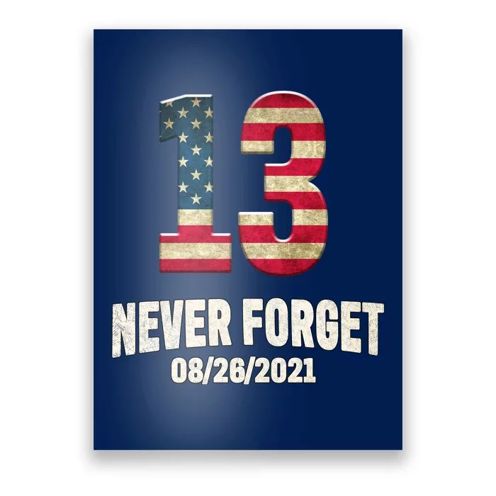 Never Forget 13 Service Members Kabul Afghanistan Airport Poster