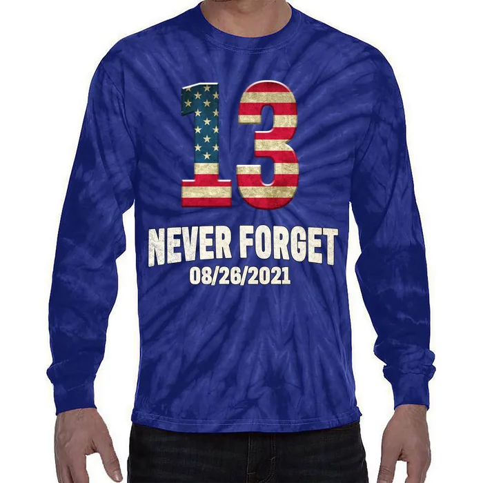 Never Forget 13 Service Members Kabul Afghanistan Airport Tie-Dye Long Sleeve Shirt