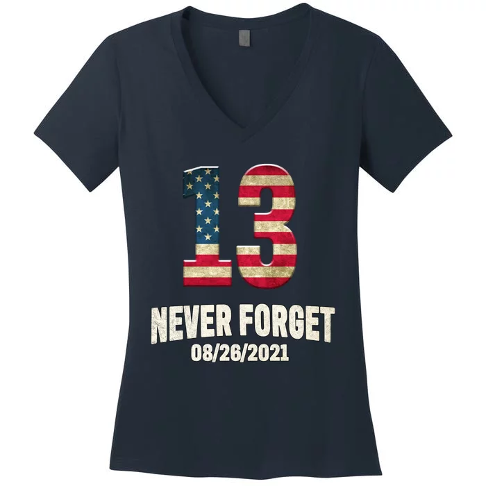 Never Forget 13 Service Members Kabul Afghanistan Airport Women's V-Neck T-Shirt