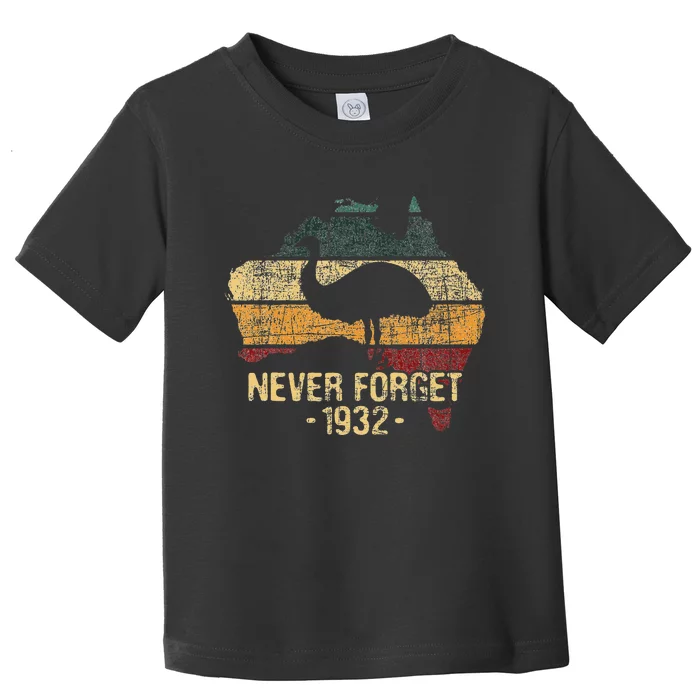 Never Forget 1932 Emu War Emu Lover Zookeeper Toddler T-Shirt