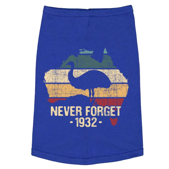 Never Forget 1932 Emu War Gift Emu Lover Zookeeper Gift Doggie Tank