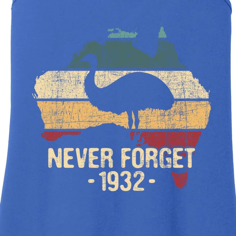 Never Forget 1932 Emu War Gift Emu Lover Zookeeper Gift Ladies Essential Tank