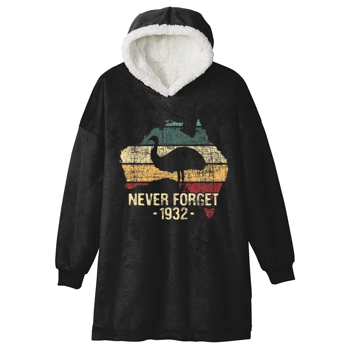 Never Forget 1932 Emu War Emu Lover Zookeeper Hooded Wearable Blanket