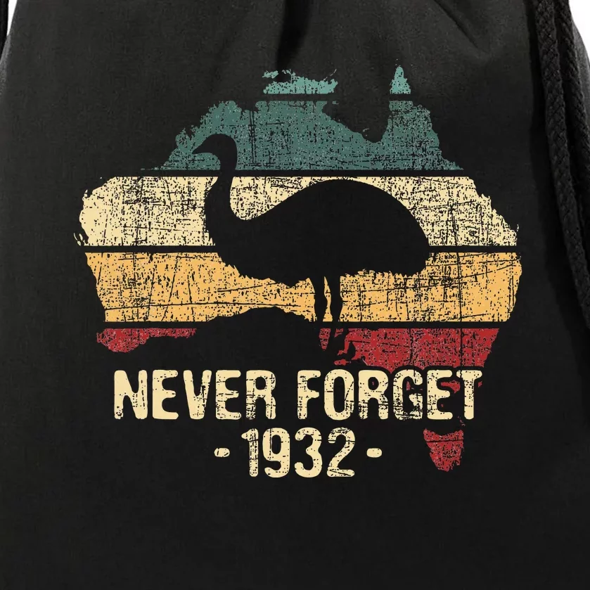 Never Forget 1932 Emu War Emu Lover Zookeeper Drawstring Bag