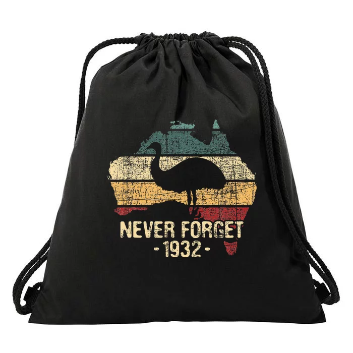 Never Forget 1932 Emu War Emu Lover Zookeeper Drawstring Bag