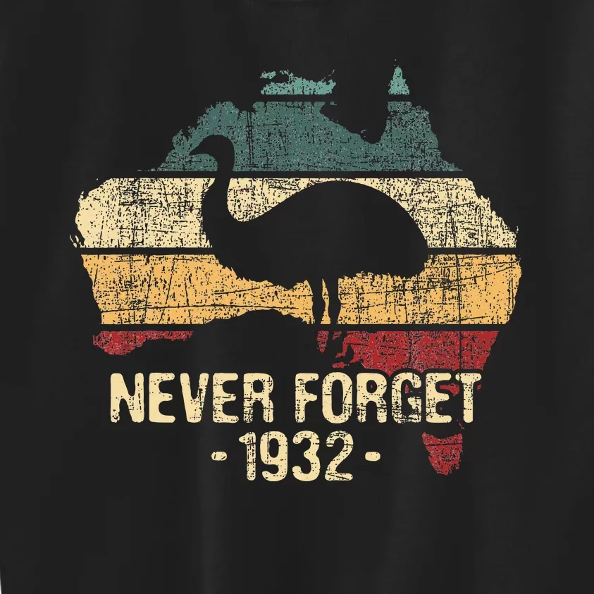 Never Forget 1932 Emu War Emu Lover Zookeeper Kids Sweatshirt