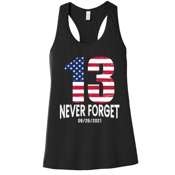 Never Forget 13 Service Members Kabul Afghanistan Airport Women's Racerback Tank