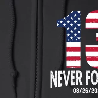 Never Forget 13 Service Members Kabul Afghanistan Airport Full Zip Hoodie