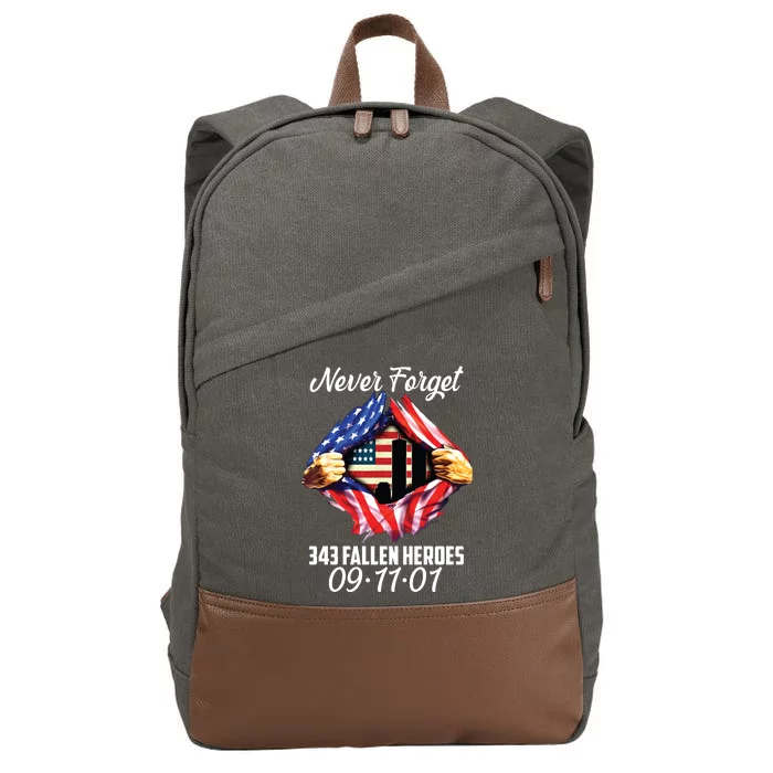 Never Forget 343 Fallen Heroes 091101 September 11 Cotton Canvas Backpack