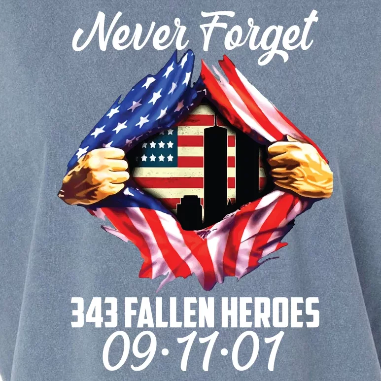 Never Forget 343 Fallen Heroes 091101 September 11 Garment-Dyed Women's Muscle Tee