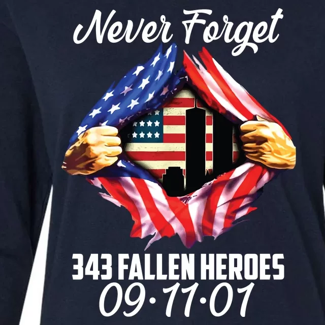 Never Forget 343 Fallen Heroes 091101 September 11 Womens Cotton Relaxed Long Sleeve T-Shirt