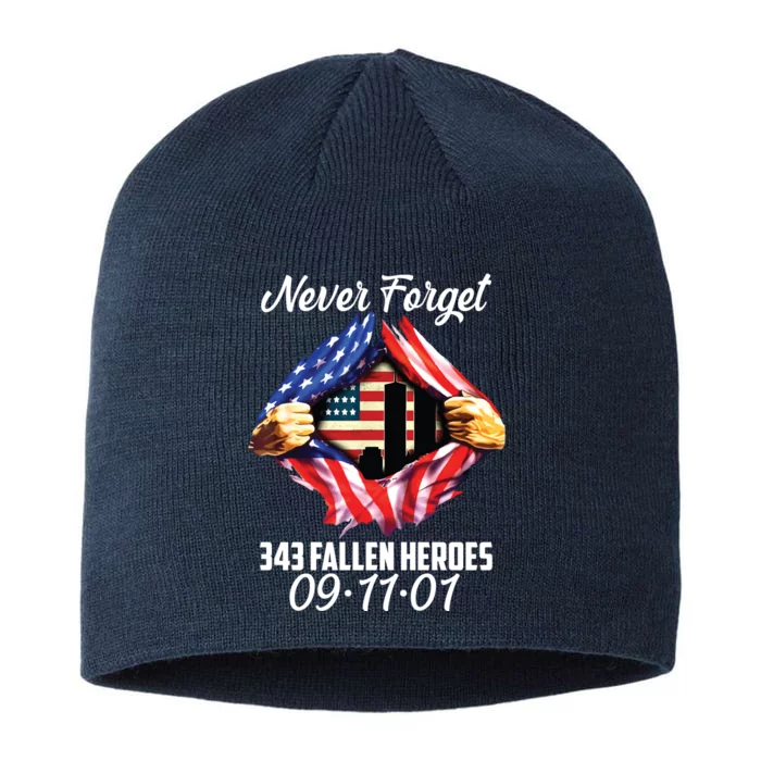 Never Forget 343 Fallen Heroes 091101 September 11 8 1/2in Sustainable Knit Beanie