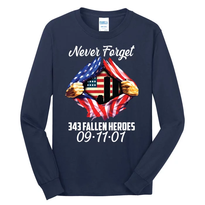 Never Forget 343 Fallen Heroes 091101 September 11 Tall Long Sleeve T-Shirt