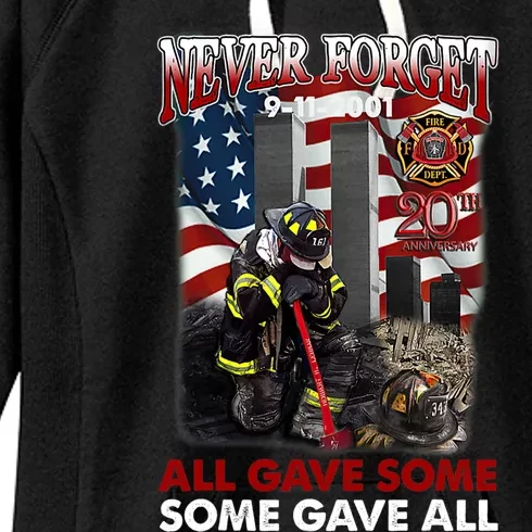 Never Forget 9112001 20th Anniversary Firefighters Gift Women's Fleece Hoodie