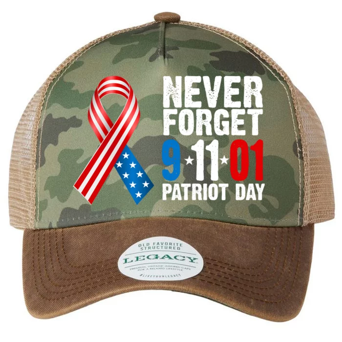 Never Forget 9.11.01 USA Ribbon Patriot Day Legacy Tie Dye Trucker Hat