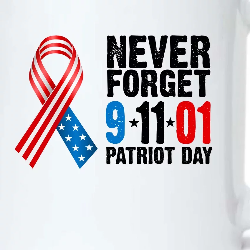 Never Forget 9.11.01 USA Ribbon Patriot Day Black Color Changing Mug