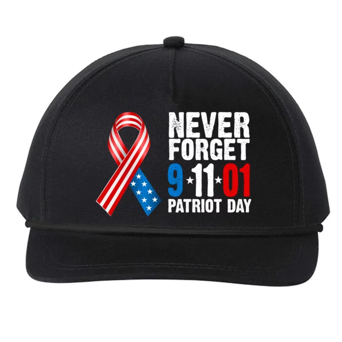 Never Forget 9.11.01 USA Ribbon Patriot Day Snapback Five-Panel Rope Hat