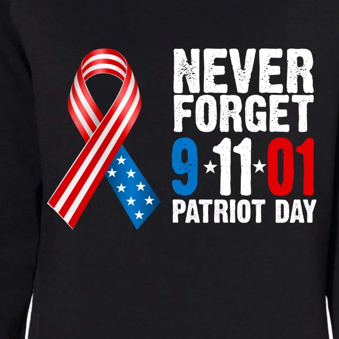 Never Forget 9.11.01 USA Ribbon Patriot Day Womens California Wash Sweatshirt