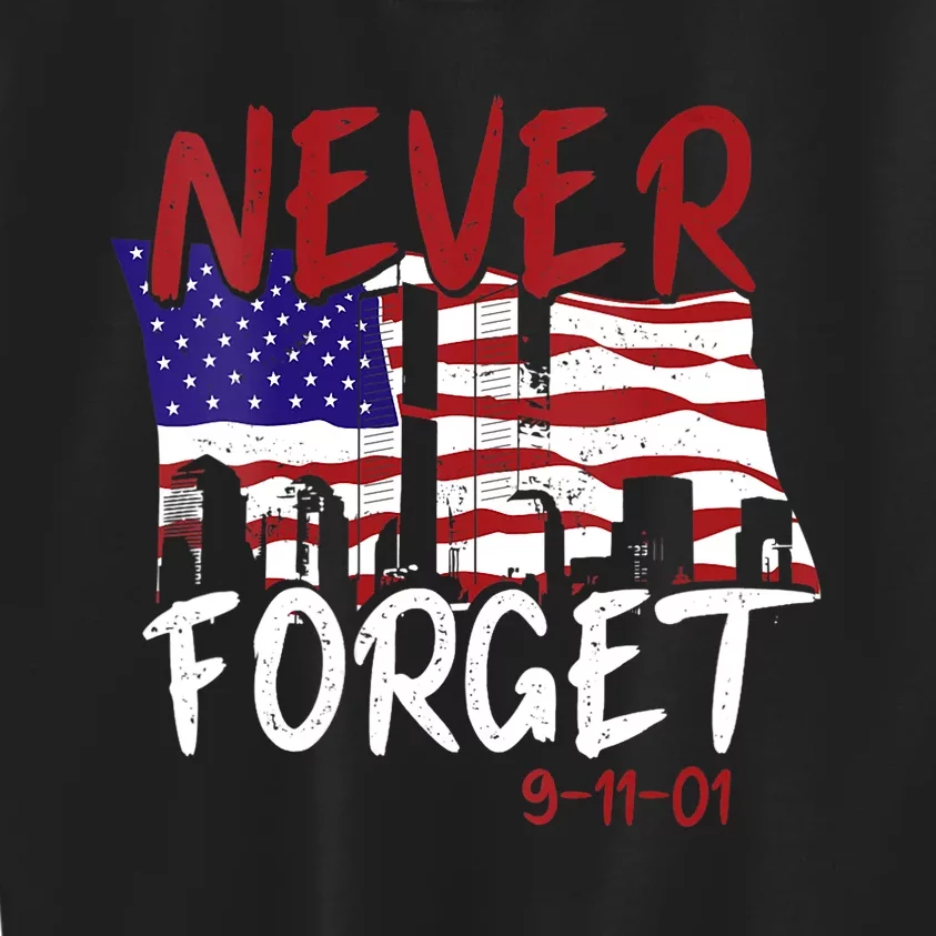 Never Forget 9/11/01 Patriot Day Memorial Kids Sweatshirt