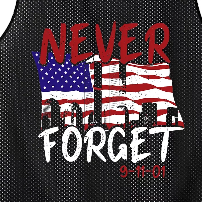 Never Forget 9/11/01 Mesh Reversible Basketball Jersey Tank