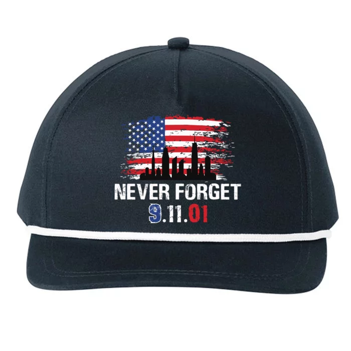 Never Forget 9.11.01 Snapback Five-Panel Rope Hat