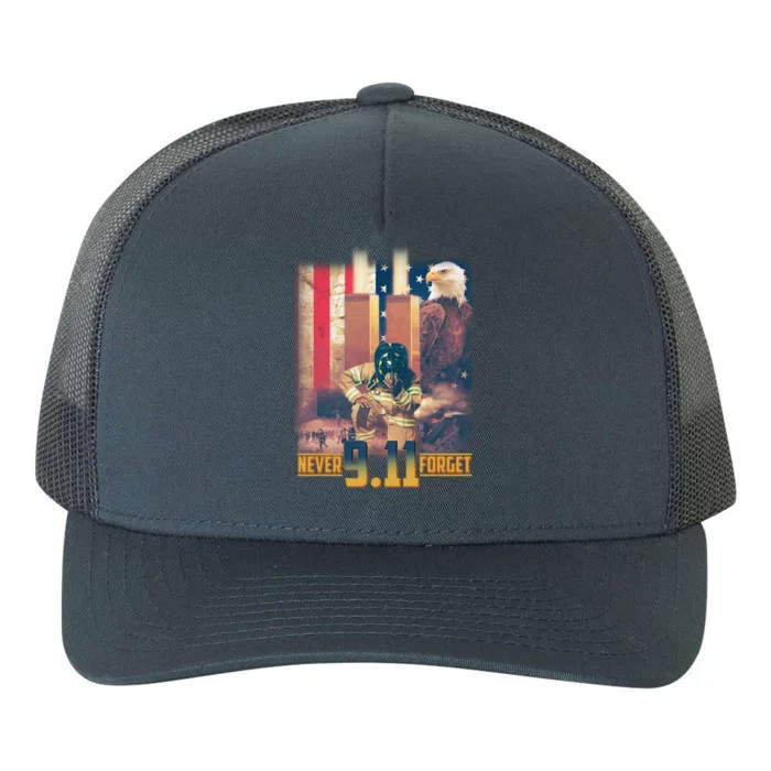 Never Forget 9 11 September 11 Memorial New York City Firefighter Yupoong Adult 5-Panel Trucker Hat