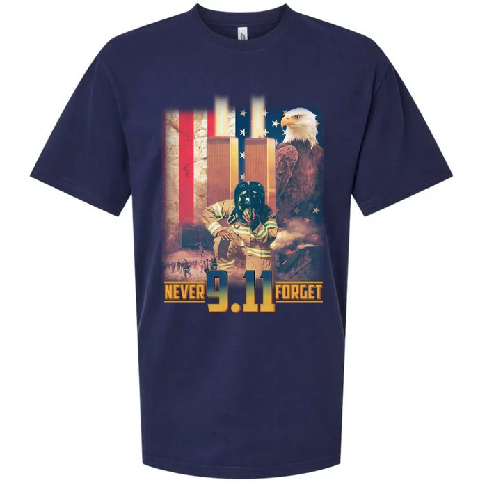 Never Forget 9 11 September 11 Memorial New York City Firefighter Sueded Cloud Jersey T-Shirt