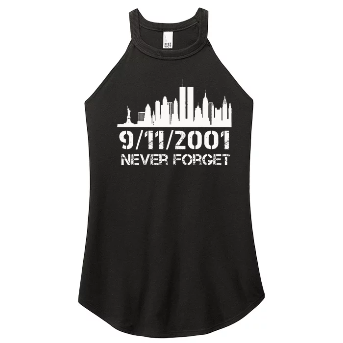 Never Forget 911 20th Anniversary Patriot Memorial Day Women’s Perfect Tri Rocker Tank