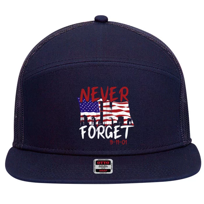 Never Forget 91101 7 Panel Mesh Trucker Snapback Hat