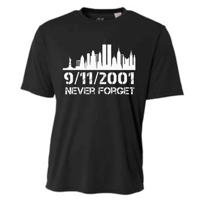 Never Forget 911 20th Anniversary Patriot Memorial Day Cooling Performance Crew T-Shirt