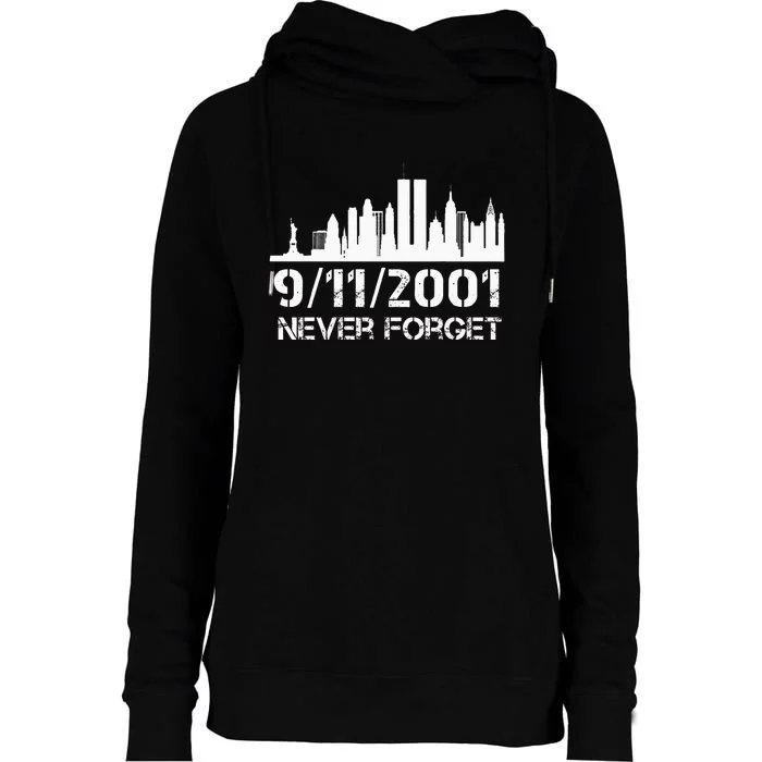 Never Forget 911 20th Anniversary Patriot Memorial Day Womens Funnel Neck Pullover Hood