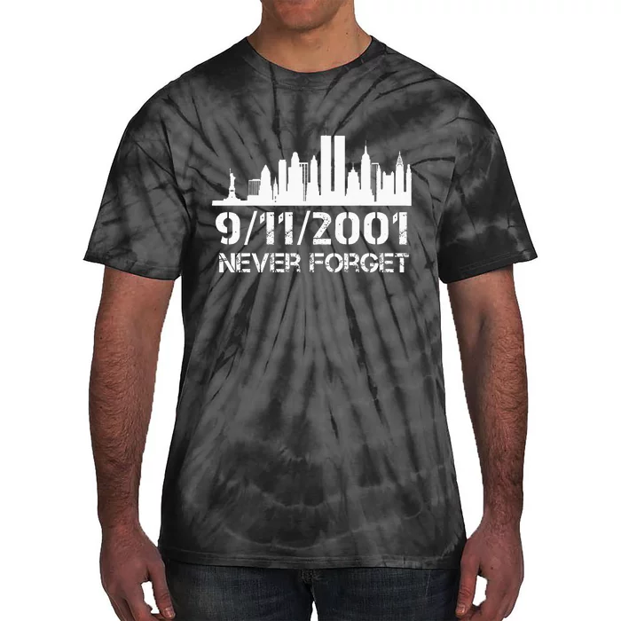 Never Forget 911 20th Anniversary Patriot Memorial Day Tie-Dye T-Shirt