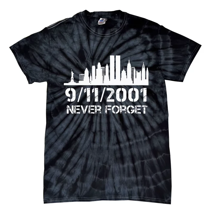 Never Forget 911 20th Anniversary Patriot Memorial Day Tie-Dye T-Shirt