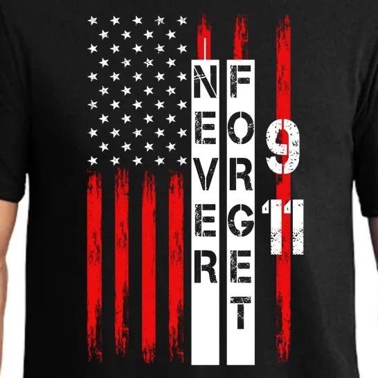 Never Forget 9 11 Nine Eleven Memorial Distressed US American Flag Pajama Set