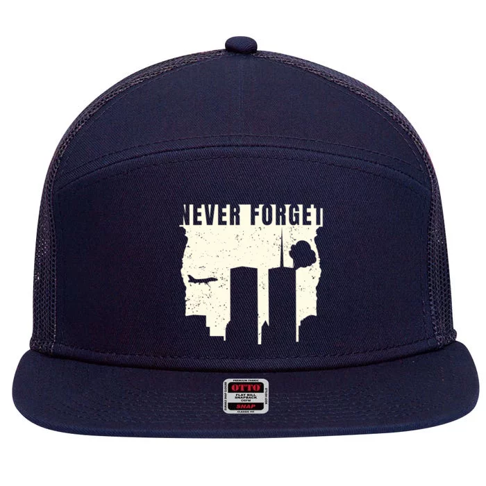 Never Forget 9.11 Patriot Day 7 Panel Mesh Trucker Snapback Hat