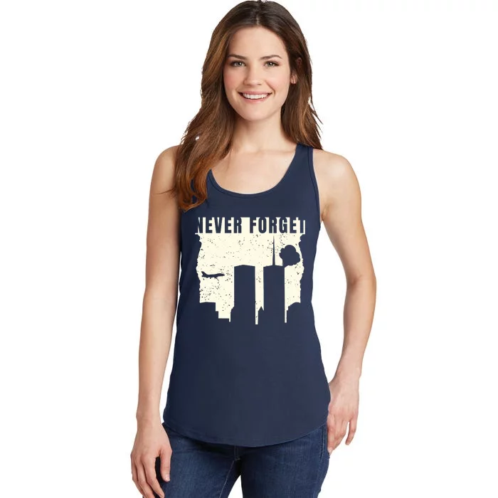 Never Forget 9.11 Patriot Day Ladies Essential Tank