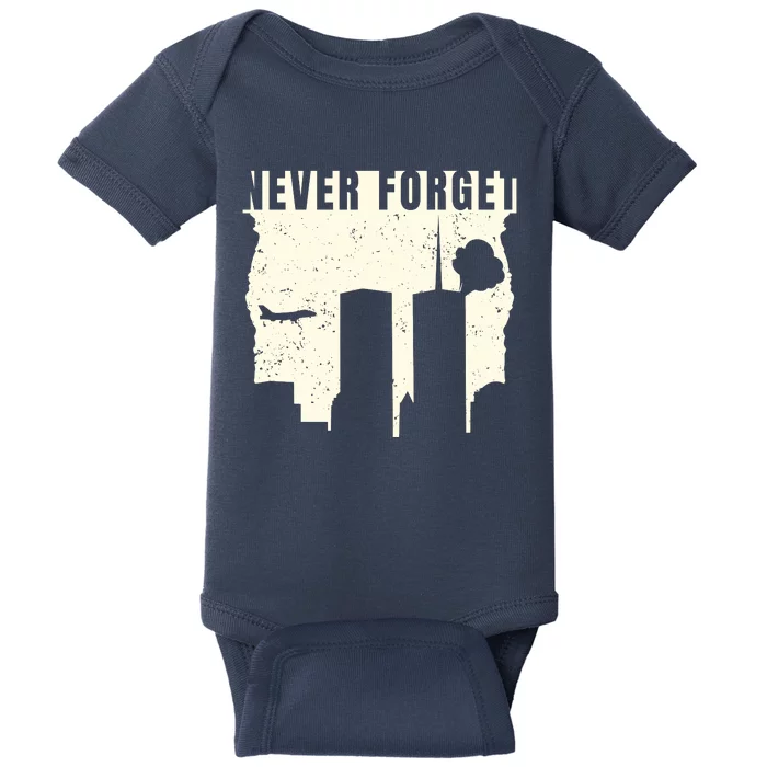 Never Forget 9.11 Patriot Day Baby Bodysuit