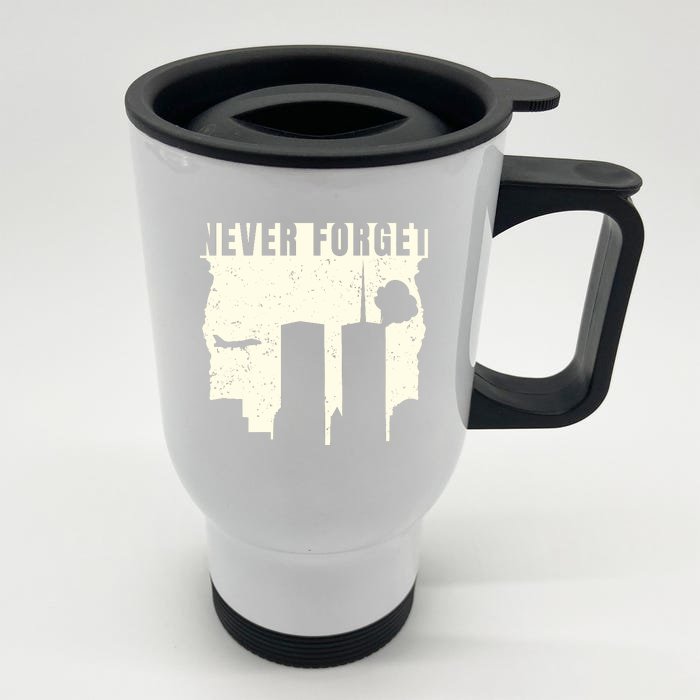 Never Forget 9.11 Patriot Day Front & Back Stainless Steel Travel Mug